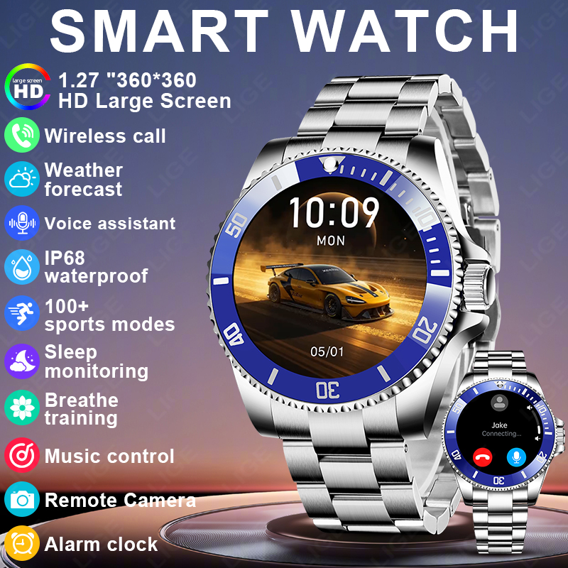 Korean Men Lifestyle - LIGE 2026 Style Luxury Smart Watch