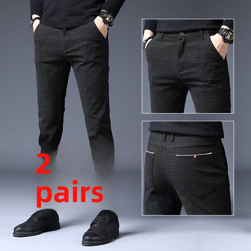 Spring Elastic Men's Casual Pa - Korean Men Lifestyle 评论和价格