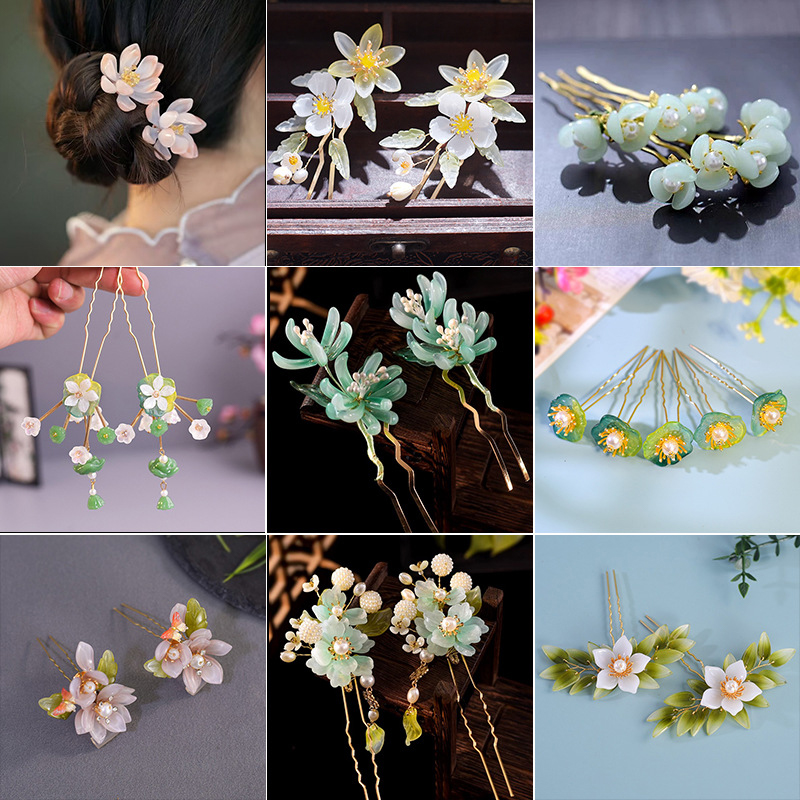 1Pair Vintage Hairpin Glazed F - Hanbok Hair Pin 评论和价格