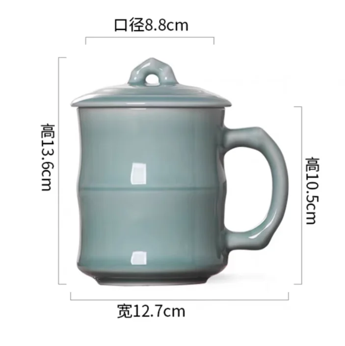 Celadon teacup with lid and ha - Celadon Ceramic Cup 评论和价格