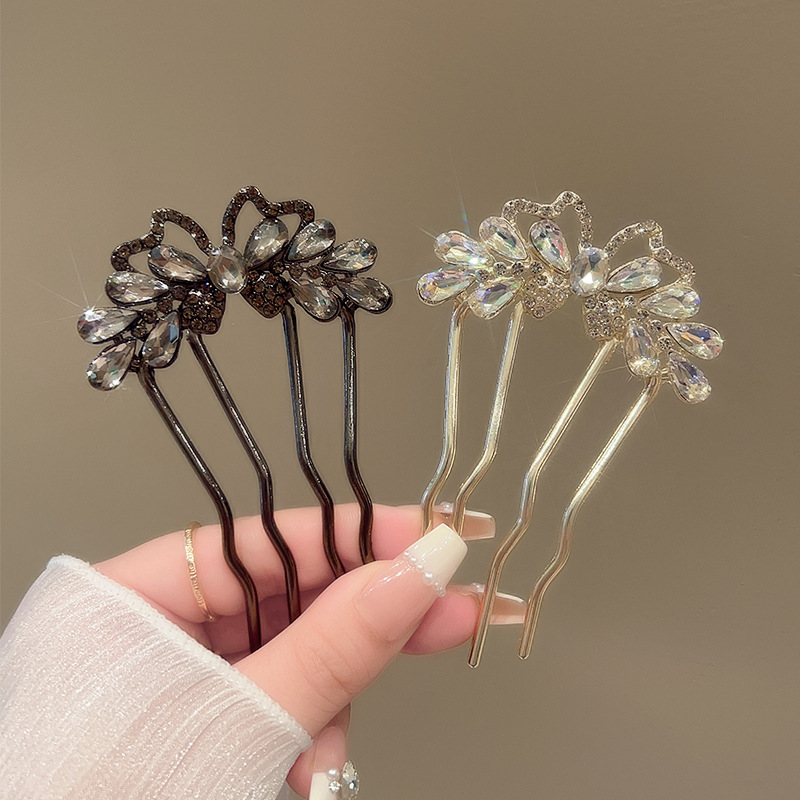 Fashion Rhinestones U-Shaped H - Hanbok Hair Pin 评论和价格