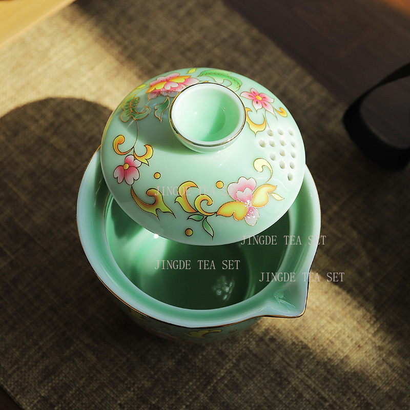 Celadon one pot two cups trave - Celadon Ceramic Cup 评论和价格