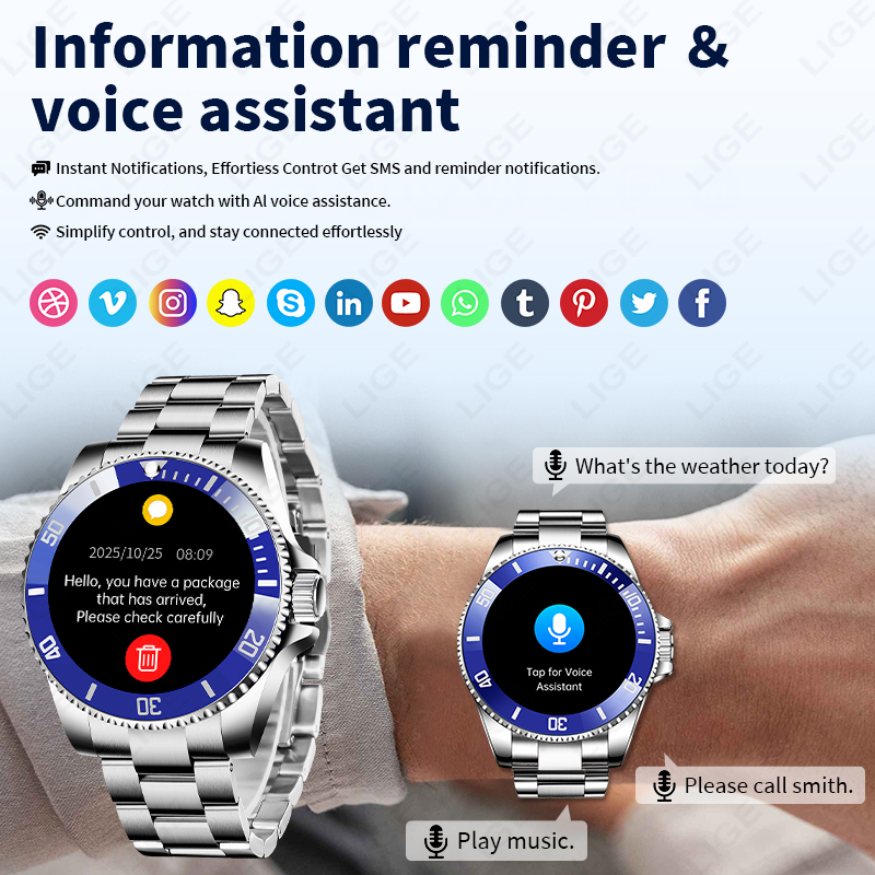 LIGE 2026 Style Luxury Smart W - Korean Men Lifestyle 评论和价格