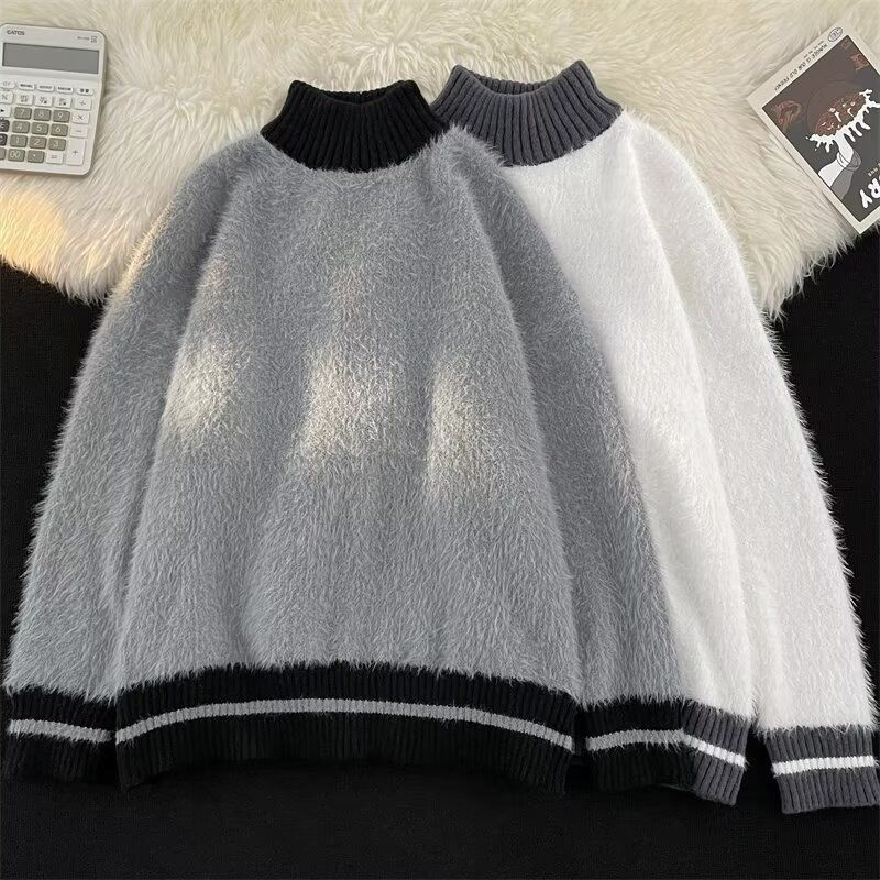 Fur Collar Pullovers Estampado - Korean Men Lifestyle 评论和价格
