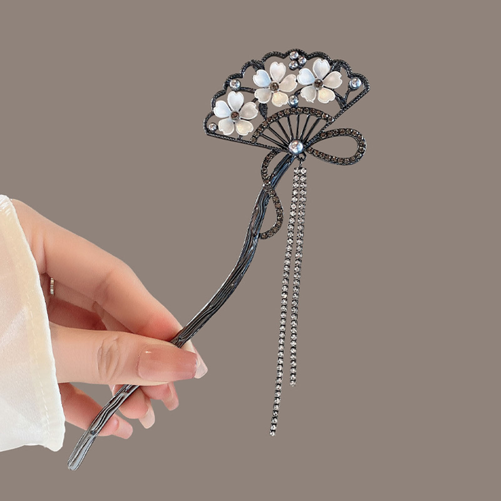 Vintage Flower Fan Shaped Hair - Hanbok Hair Pin 评论和价格